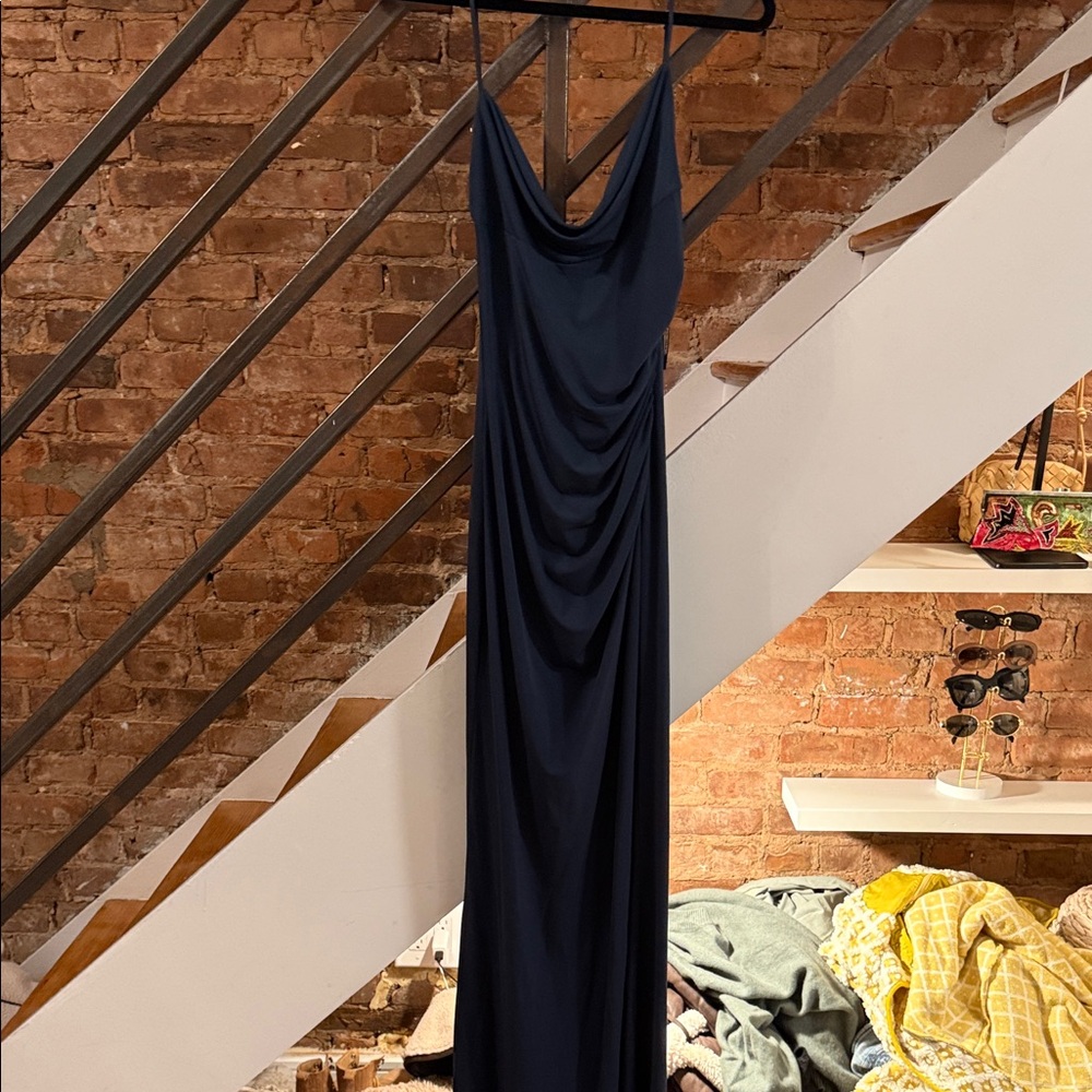 Katie May Midnight Blue Draped Dress